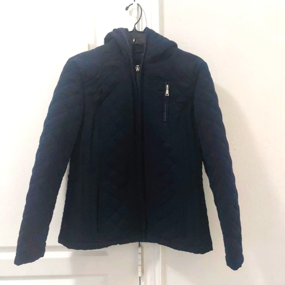 Laundry by Design Women's Navy Blue Hooded Quilted Puffy Jacket Size S/P - Picture 12 of 16